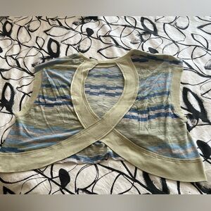 FP Movement by Free People Green and Blue Cross-Back Muscle Tee
